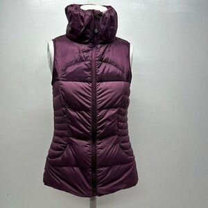 Lululemon Fluffin Awesome Vest Rulu Goose Down Feathers Plum Purple Size 4